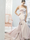 2011 Style Mermaid Trumpet Strapless Beading Satin Wedding Dress