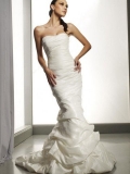 2011 Style Strapless Mermaid Trumpet Taffeta Wedding Dress