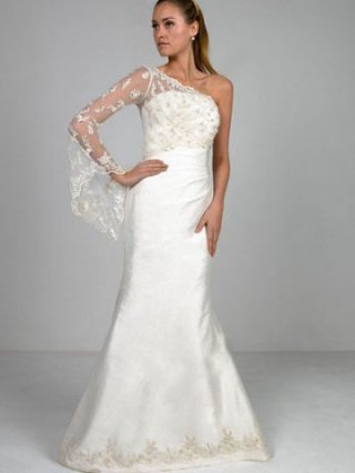 Euro Style Mermaid Trumpet Strapless Beading Embroidery Satin La at Cheap Prices