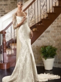 Off The Shoulder Mermaid Trumpet Satin lace Beading Wedding Dress