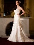 Ivory Applique Beading Taffeta Mermaid Trumpet Wedding Dress