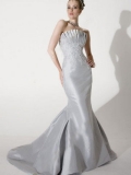Strapless Mermaid Trumpet Beading Embroidery Taffeta Wedding Dress