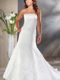 Strapless Mermaid Trumpet Satin Wedding Dress