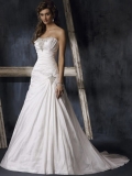 Top Quality Floor Length A-Line Strapless Low Back Sweep Train With Sequins,Bandage Wedding Dresses WDresses00782