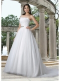 Tulle Ball Gown One-Shoulder Strap Asymmetrical Neckline Wedding Dress