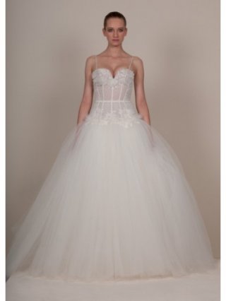 Tulle Ball Gown Sweetheart Neckline Illusion Boned Bodice Wedding Dress