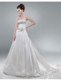 Tulle Softly Curved Neckline Ball Gown Wedding Dress