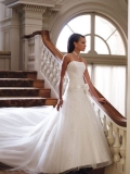 Tulle Softly Ruched Tulle Neckline Hand-Beaded Lace Bodice Ball Gown Wedding Dress