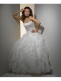 Tulle Strapless Sweetheart Neckline Embroidered Bodice Wedding Dress