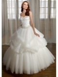 Tulle Sweetheart Beaded Bodice Ball Gown Wedding Dress