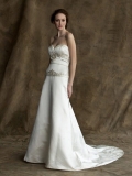 Unique Floor Length A-Line Sweetheart Low Back Sweep Train With Embroidery Wedding Dresses WDresses00871