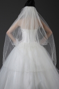 Multi layers Embroider bead wedding veils