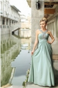Beaded Fitted Vintage Evening Dresses for Women Mint Green Prom
