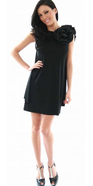 Black Short Backless Evening Dress