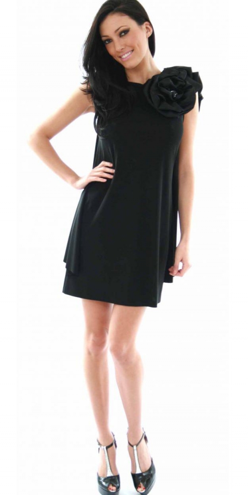 Black Short Backless Evening Dress