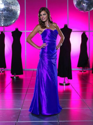 empire sweetheart floor length taffeta beading prom dress