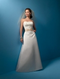 A-line strapless Chapel Train Satin Wedding Dresses (ST0061)