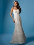 A line Sweetheart Strapless Chapel train Wedding Dress (ST0049)