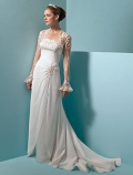 A line Strapless Chapel Train Wedding Dress (ST0038)