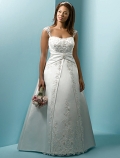 A line Cap sleeve Chapel Train Wedding Dress (ST0025)