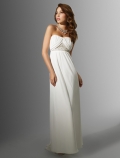 Slim line Strapless Floor Length Wedding Dress (yz0187)