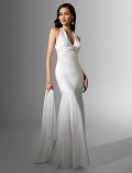 Slim line Halter Floor Length Wedding Dress (yz0211)