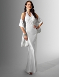 Slim line Halter Chapel Train Wedding Dress (ST0022)