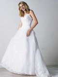 A-line Halter Chapel Train Satin Wedding Dresses (SV0215)