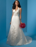 A-line Halter Semi-Cathedral Train Wedding Dresses (yz0228)