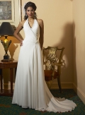 A-line Halter TSweep rain Chiffon Wedding Dresses (yz0230)