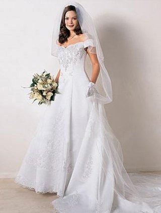 A-line Off-the-shoulder Cathedral Train Wedding Dresses (yz0281)