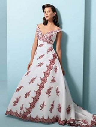 A-line Off-the-shoulder Chapel Train Satin Wedding Dresses (yz0282)