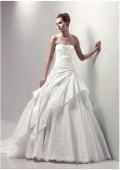 2010 New Style Taffeta Strapless Ruched A line Skirt with Chapel (WD0225)