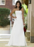 A-line Strapless Chapel Train Chiffon Wedding Dresses (SV0171)