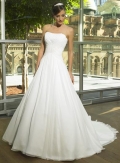 A-line Strapless Chapel Train Satin Wedding Dresses (ms0304)
