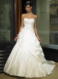 A-line Strapless Chapel Train Satin Wedding Dresses (ms0279)