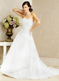 A-line Strapless Chiffon Wedding Dresses (ms0154)