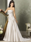 A-line Strapless Chiffon Wedding Dresses (ms0153)