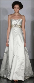 A-line Strapless Empire Crumb-Catcher Satin Wedding Dresses (ms0130)