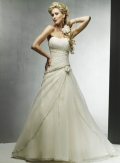 A-line Strapless Empire Satin Wedding Dresses (ms0126)