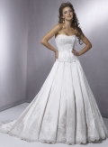 A-line Strapless Faux two-piece Satin Wedding Dresses (ms0112)