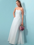 A-line Strapless Floor Length Chiffon Wedding Dresses (ms0111)