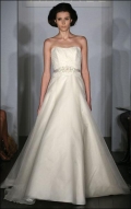 A-line Strapless Lace Organza Wedding Dresses (ms0110)