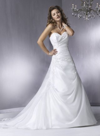 A-line Strapless Organza Wedding Dresses (ms0106)