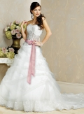 A-line Strapless Pick up Skirt Organza Wedding Dresses (ms0104)