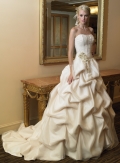 A-line Strapless Pick-up Taffeta Wedding Dresses (ms0077)