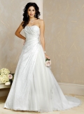A-line Strapless Satin Chiffon Wedding Dresses (ms0072)
