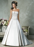A-line Strapless Satin Wedding Dresses (ms0063)