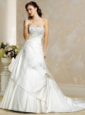 Princess A-line Strapless Satin Wedding Dresses (wd0006)