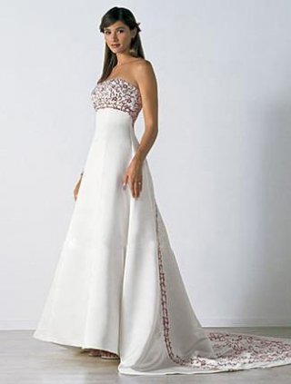 Princess Strapless Empire Satin Wedding Dresses (yz0200)